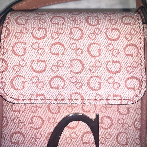 GUESS G” Logo Coated Canvas Maloney Mini Crossbody Phone Bag - Picture 2 of 10